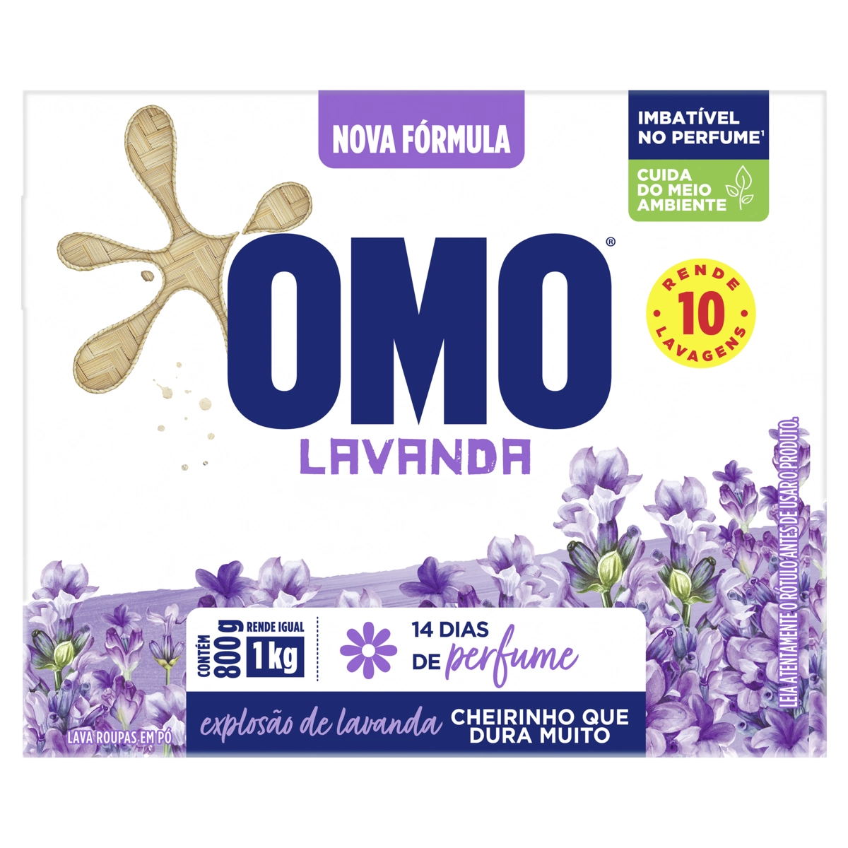 Lava Roupas Pó Lavanda Omo Caixa 800g