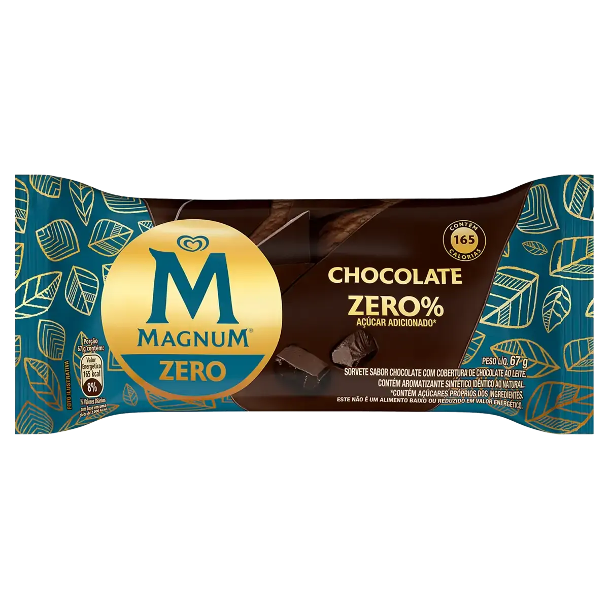 Sorvete Chocolate Cobertura Chocolate Magnum Zero Pacote 67g