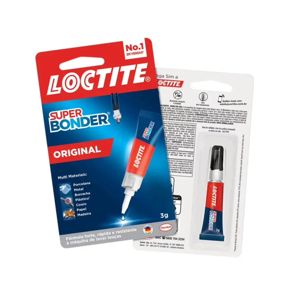 Adesivo Instantâneo Universal Original Loctite Super Bonder Blister 3g