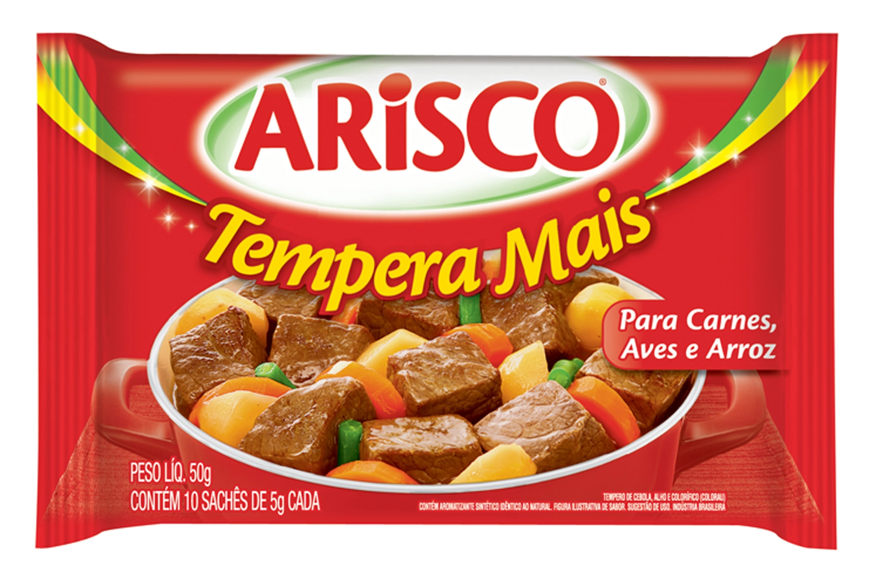 Tempero Em Pó Carnes Arisco Com 10 Envelope 5g