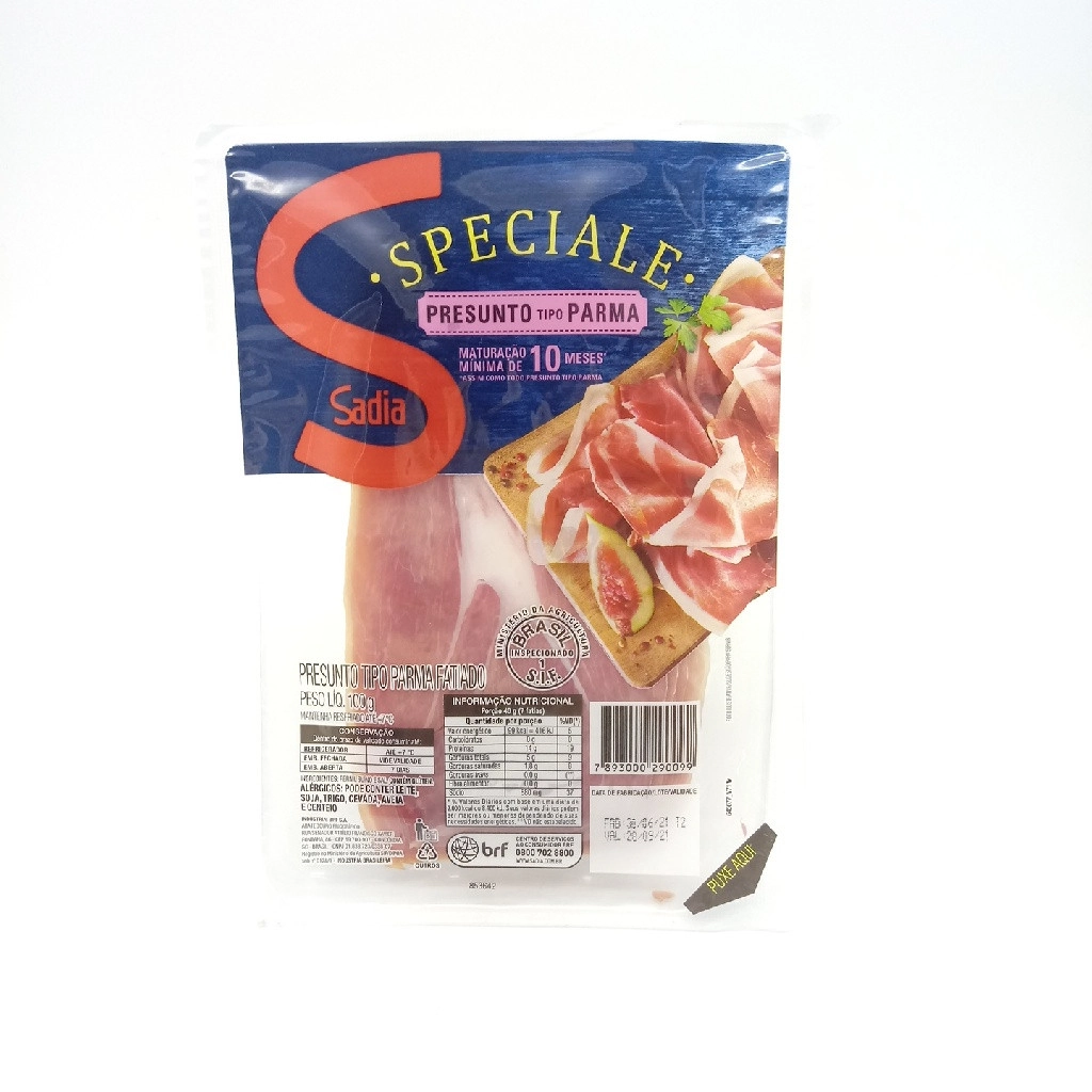Presunto Parma Fatiado Sadia Speciale 100g