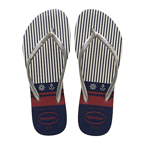 Sandalia Havaianas Slim Nautical 37/38 Bco/prata