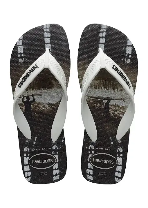 Sandalia Havaianas Surf 39/40 Pt/bco/pt