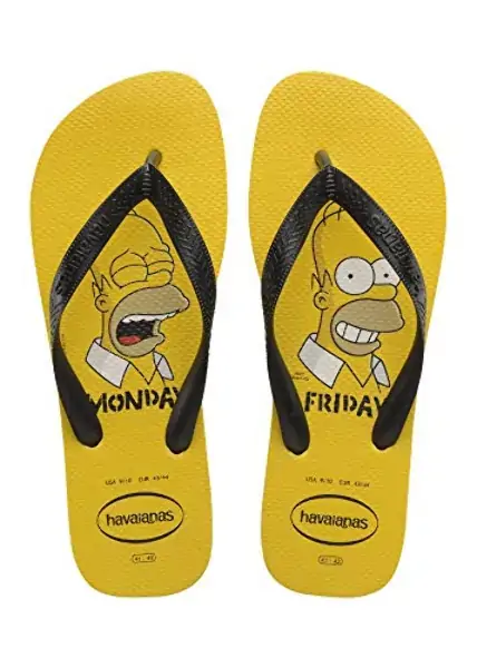 Sandalia Havaianas Simpsons 39/40 Amarelo Ouro