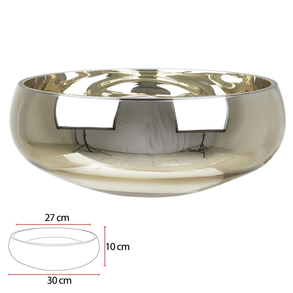 Vaso Vidro 0,5cm Dourado 10cm 42172002 Dea
