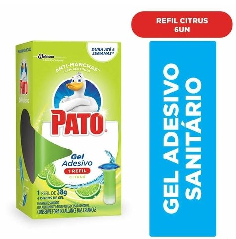 Detergente Sanitário Gel Adesivo Citrus Pato 38g Refil Menor Preço