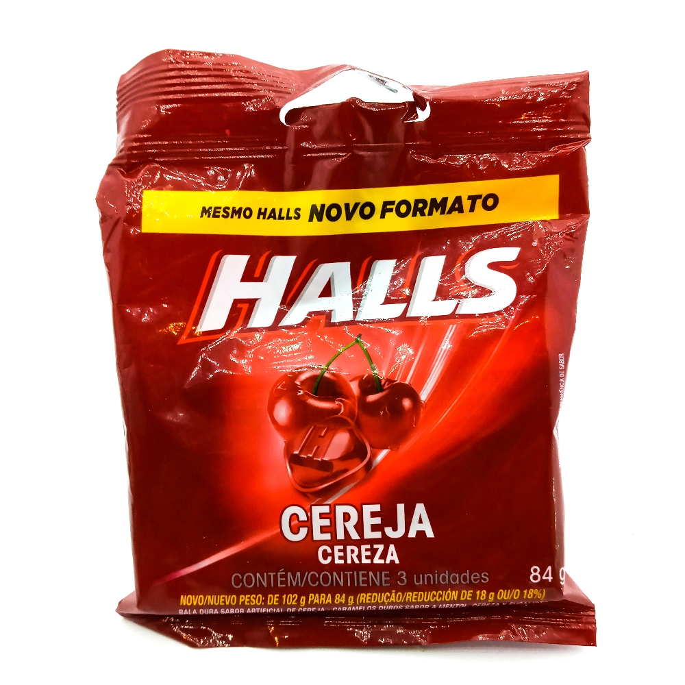 Bala Cereja Halls Pacote 102g 3 Unidades