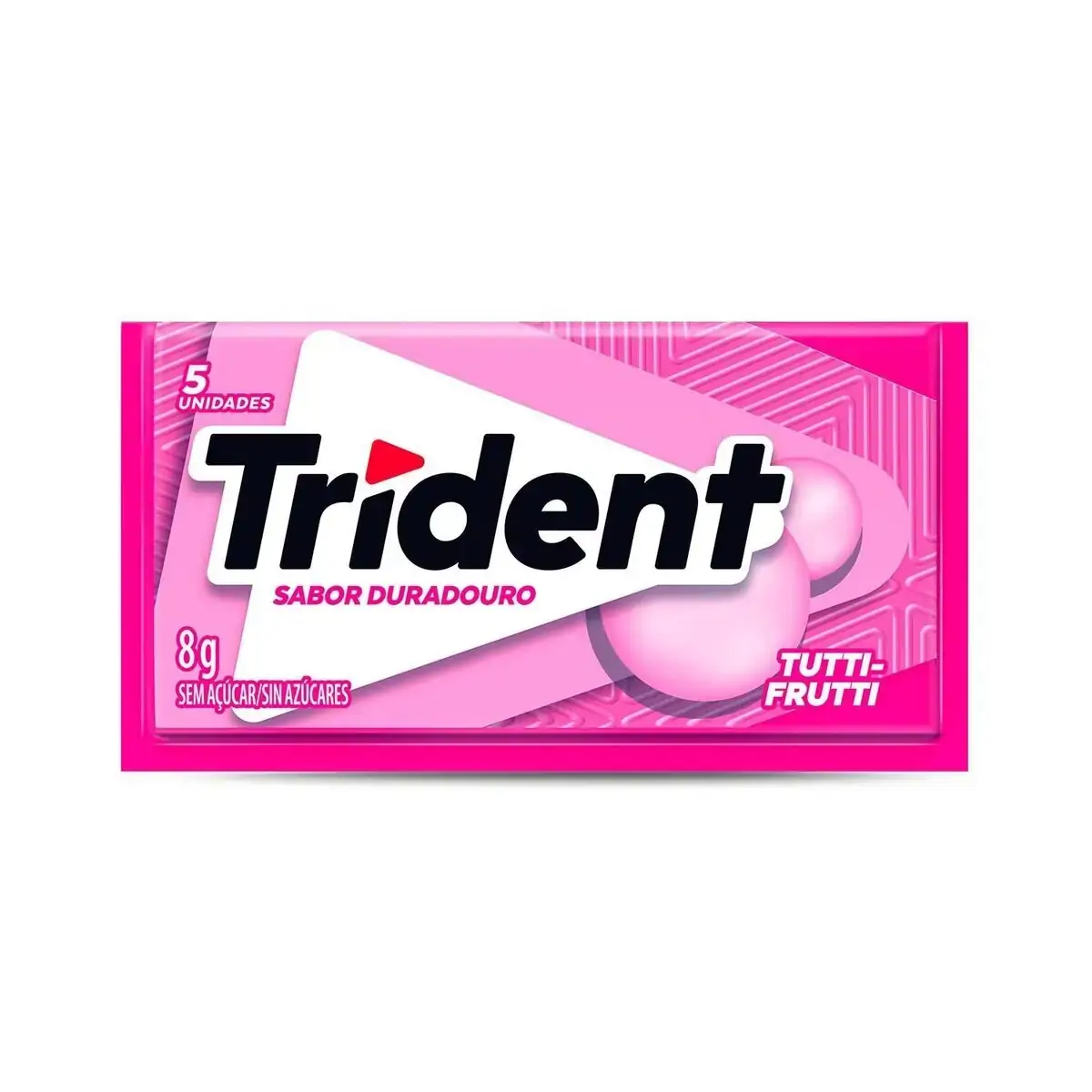 Goma De Mascar Tutti Frutti Zero Açúcar Trident Envelope 8g 5 Unidades