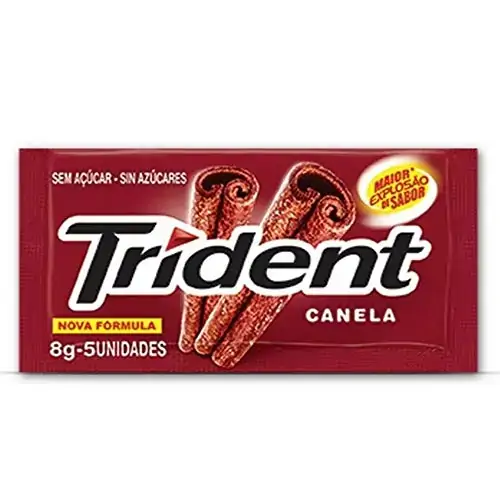 Goma De Mascar Canela Zero Açúcar Trident Envelope 8g 5 Unidades