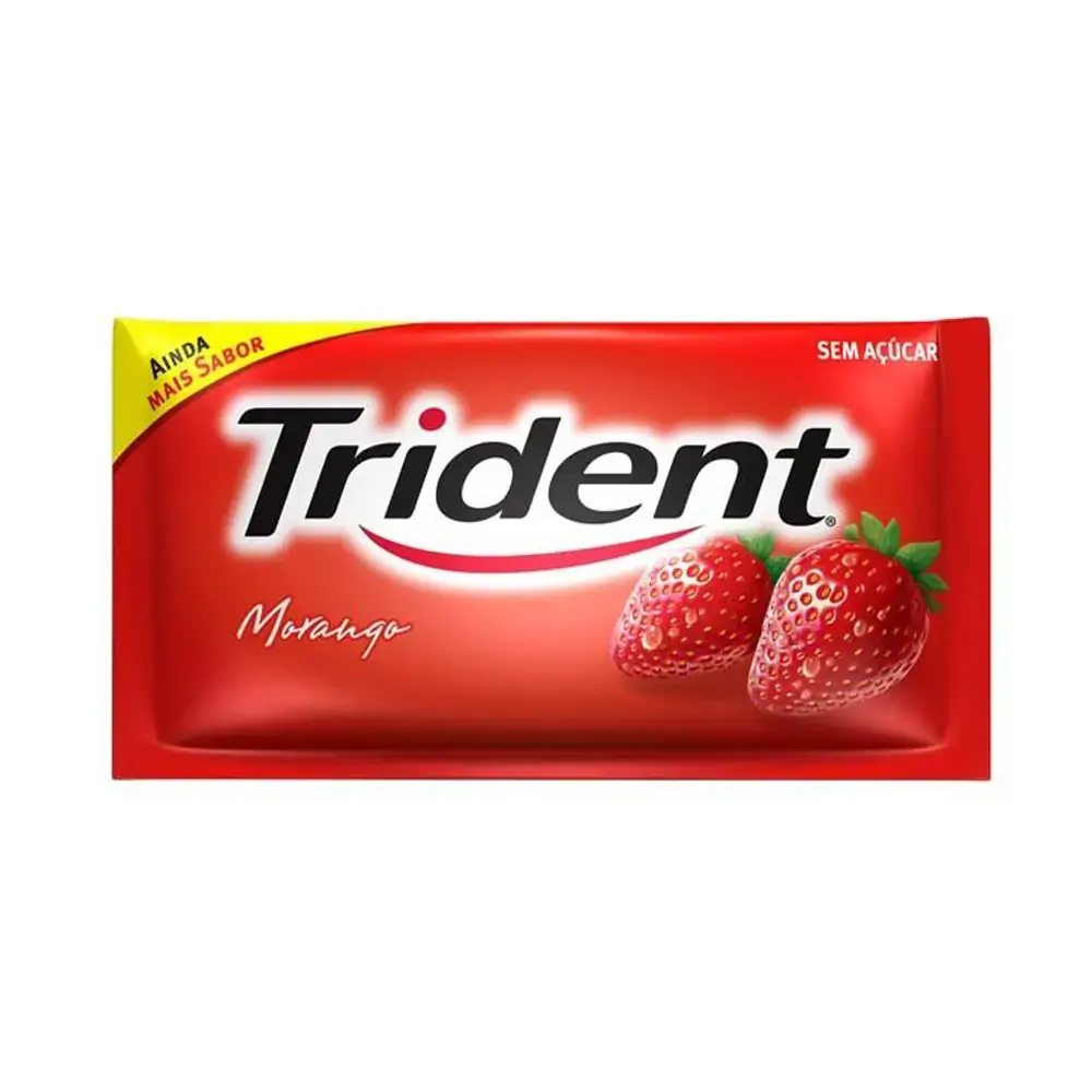 Goma De Mascar Morango Zero Açúcar Trident Envelope 8g 5 Unidades