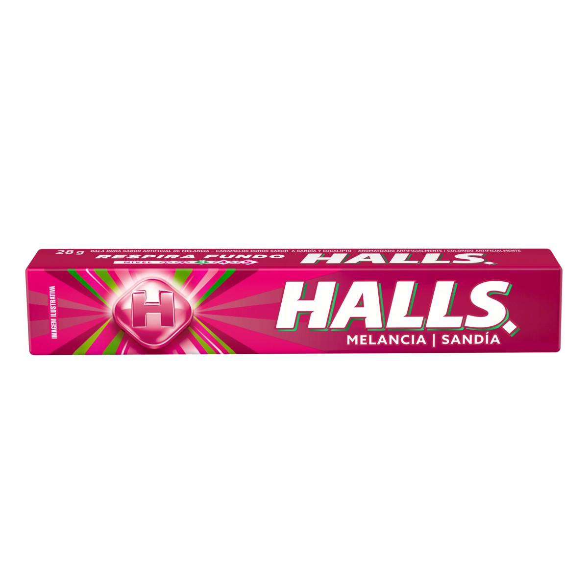 Bala Melancia Halls Pacote 28g