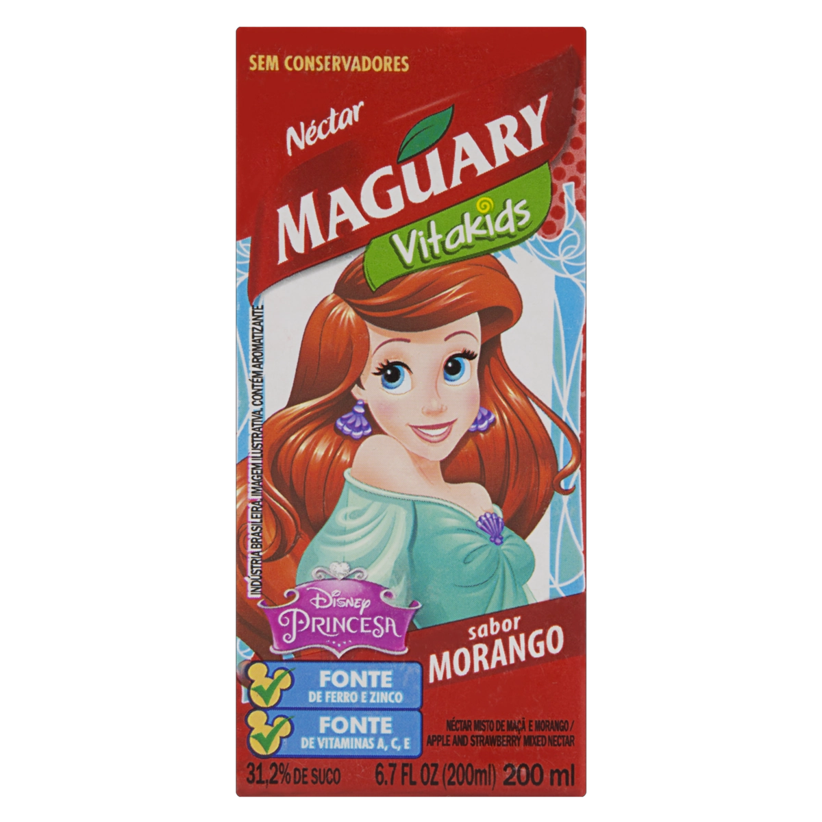 Néctar Morango Disney Princesa Maguary Vitakids Caixa 200ml
