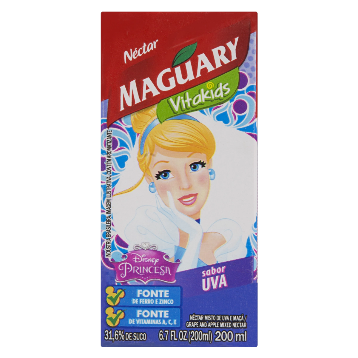 Néctar Uva Disney Princesa Maguary Vitakids Caixa 200ml