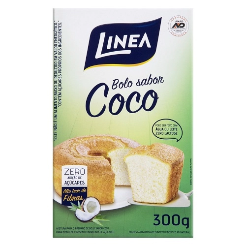 Mistura Para Bolo Coco Diet Zero Lactose Linea Sucralose Caixa 300g
