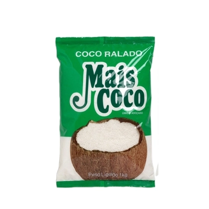 Coco Ralado úmido Adoçado Mais Coco Pacote 1kg
