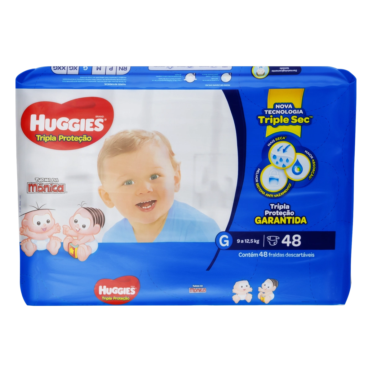 Fralda Descartável Infantil Huggies Tripla Proteção G Pacote 48 Unidades