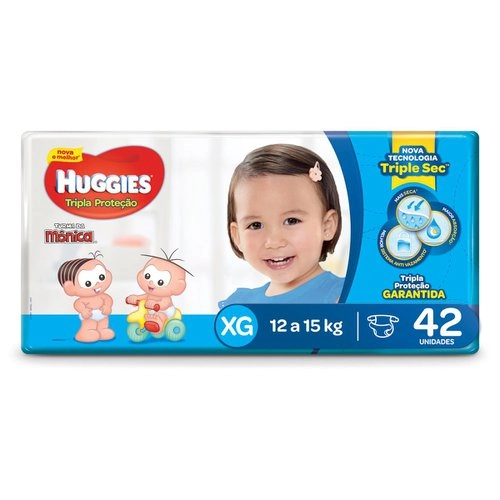 Fralda Descartável Infantil Huggies Tripla Proteção Xg Pacote 42 Unidades