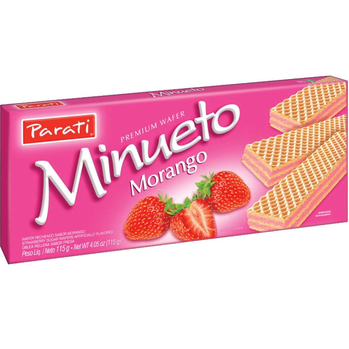 Biscoito Wafer Recheio Morango Minueto Pacote 115g