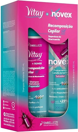 Kit Vitay Novex Sh Cond 300ml Recomposicao Capilar Niacinamida