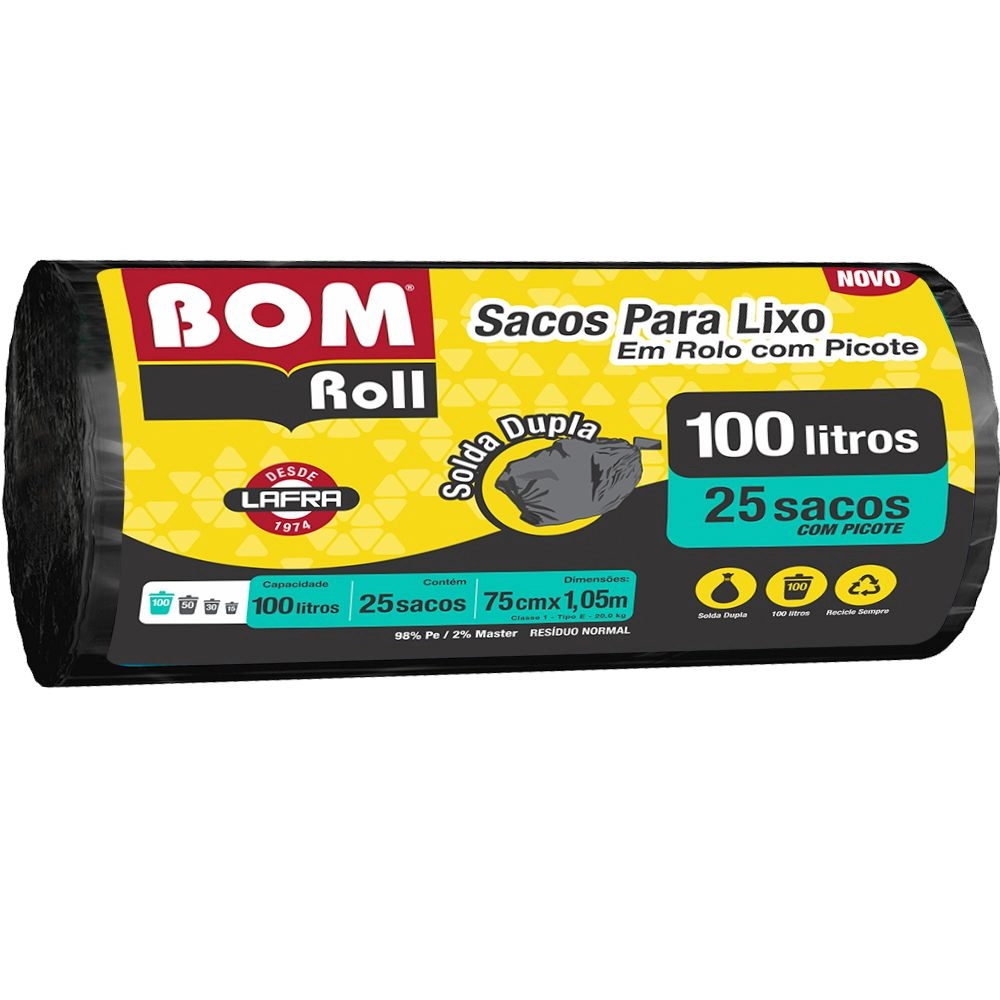 Saco Lixo Bom Roll Preto