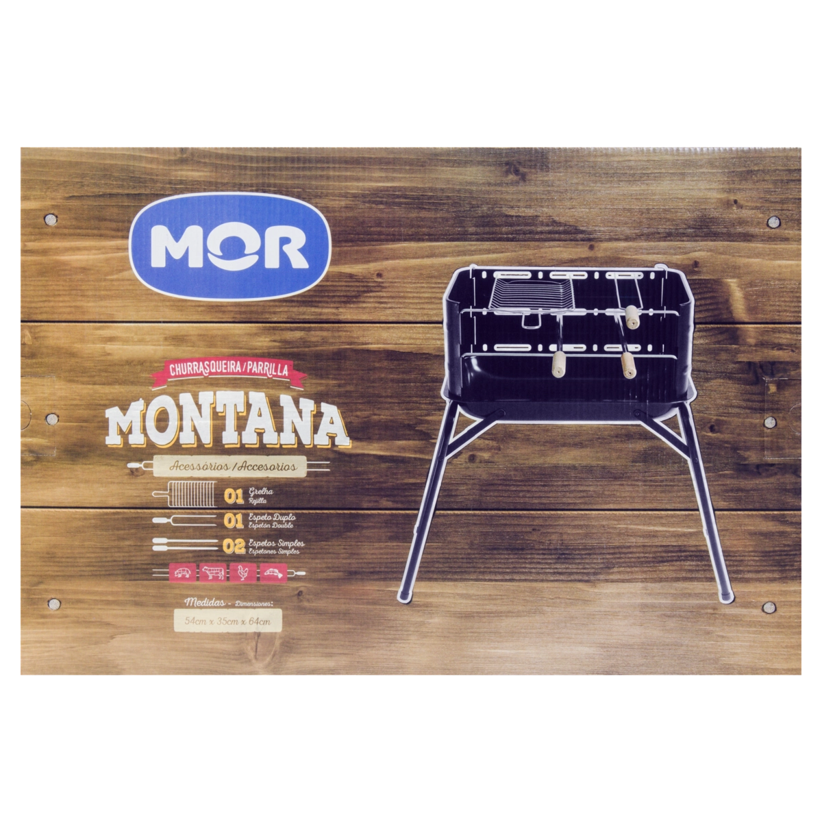 Churrasqueira A Carvão Preta Montana Mor 54cm X 35cm X 64cm