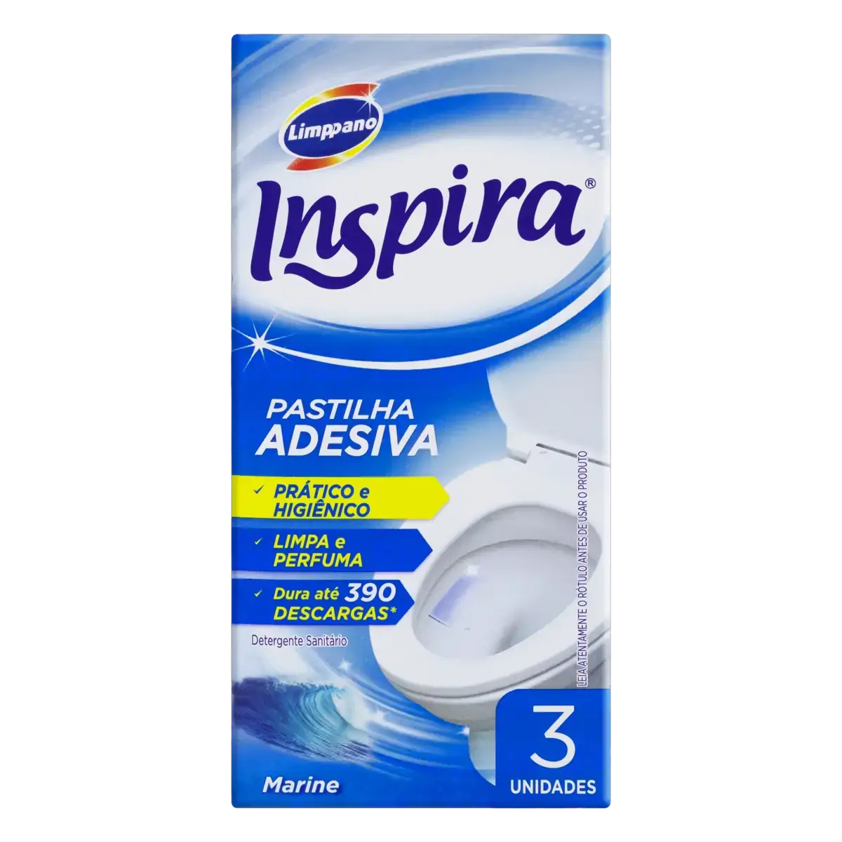 Detergente Sanitário Pastilha Adesiva Marine Inspira 3 Unidades