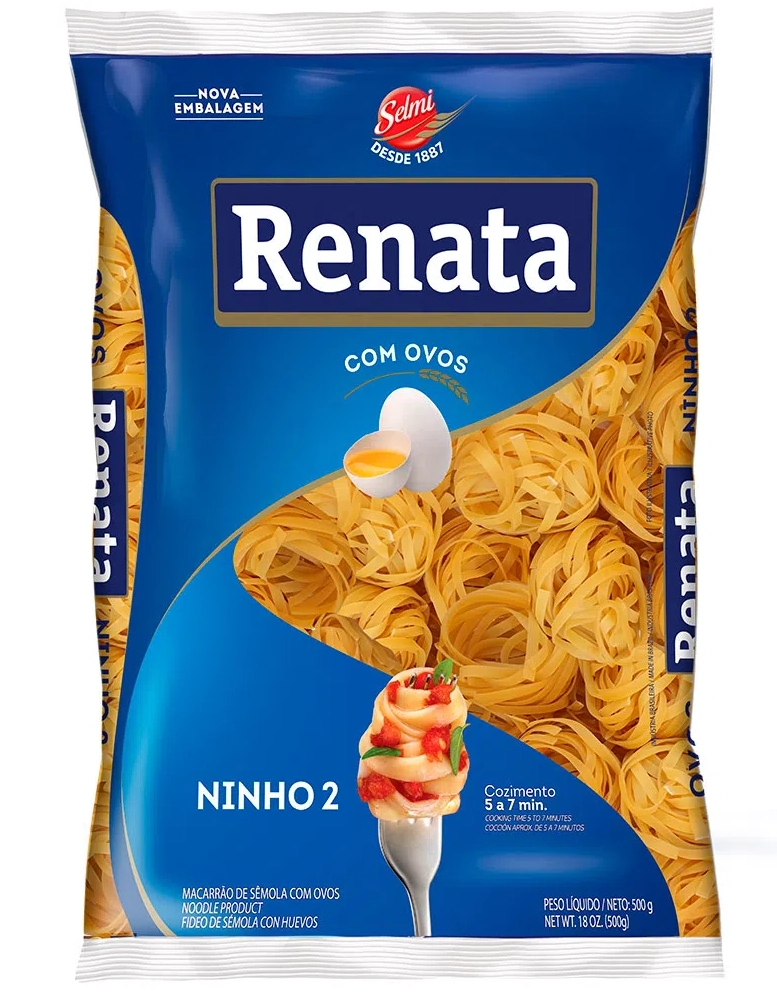 Macarrão De Sêmola Com Ovos Ninho 2 Renata Pacote 500g