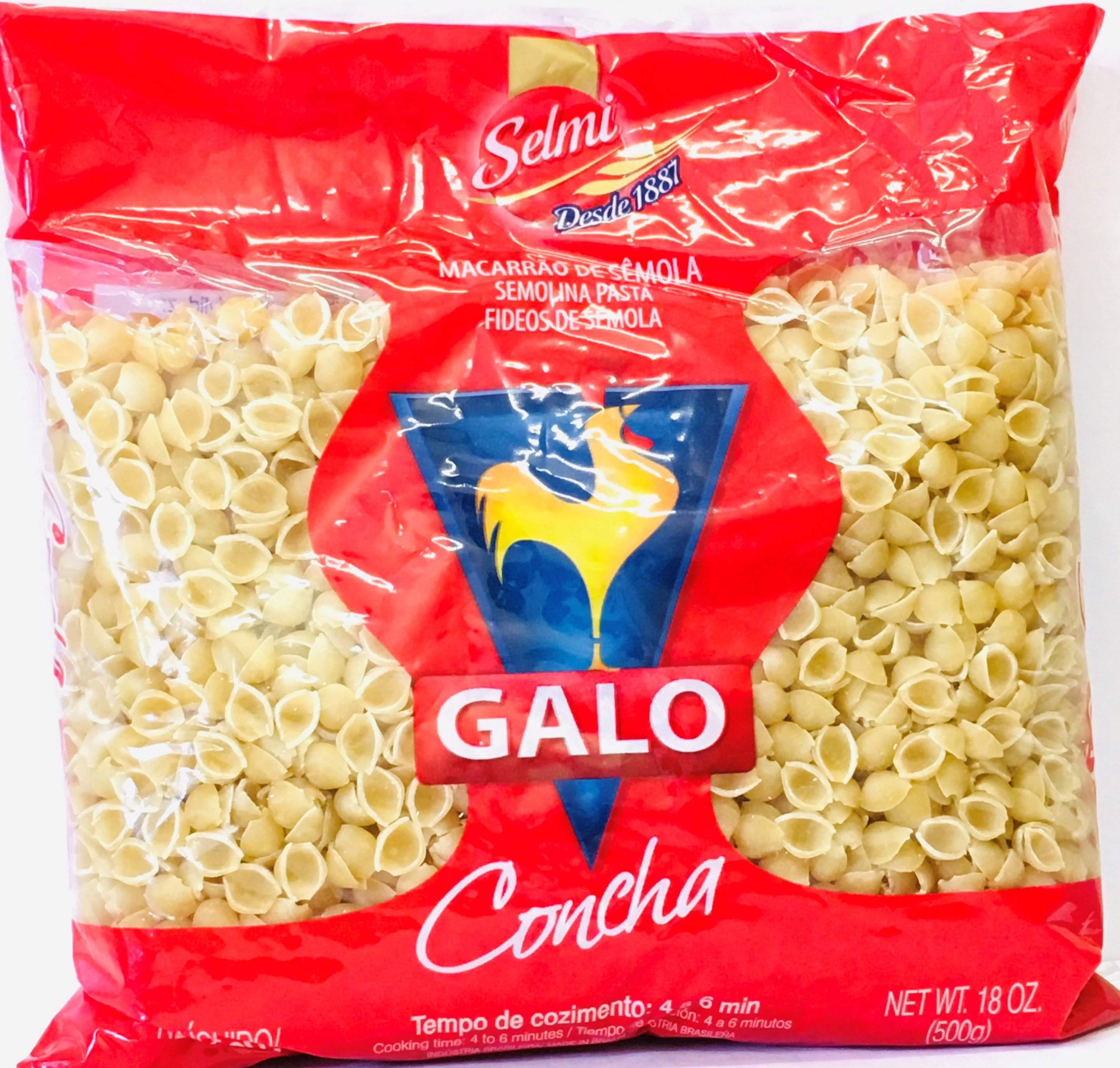 Macarrão De Sêmola Concha Galo Pacote 500g