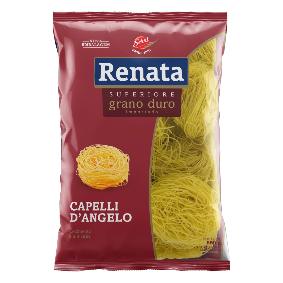 Macarrão De Sêmola De Trigo Grano Duro Capelli D’angelo Renata Superiore Pacote 500g