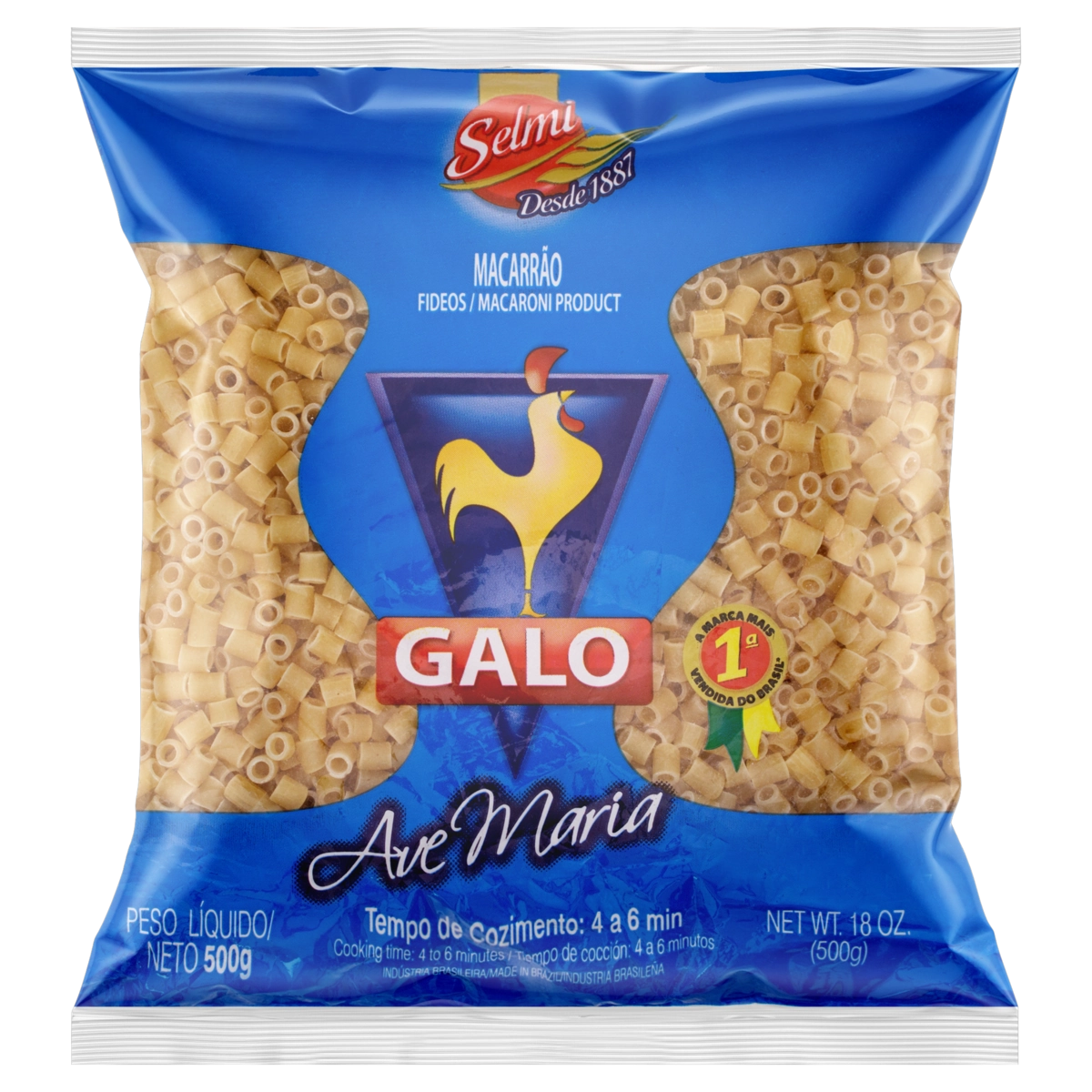 Macarrão De Sêmola Ave Maria Galo Pacote 500g