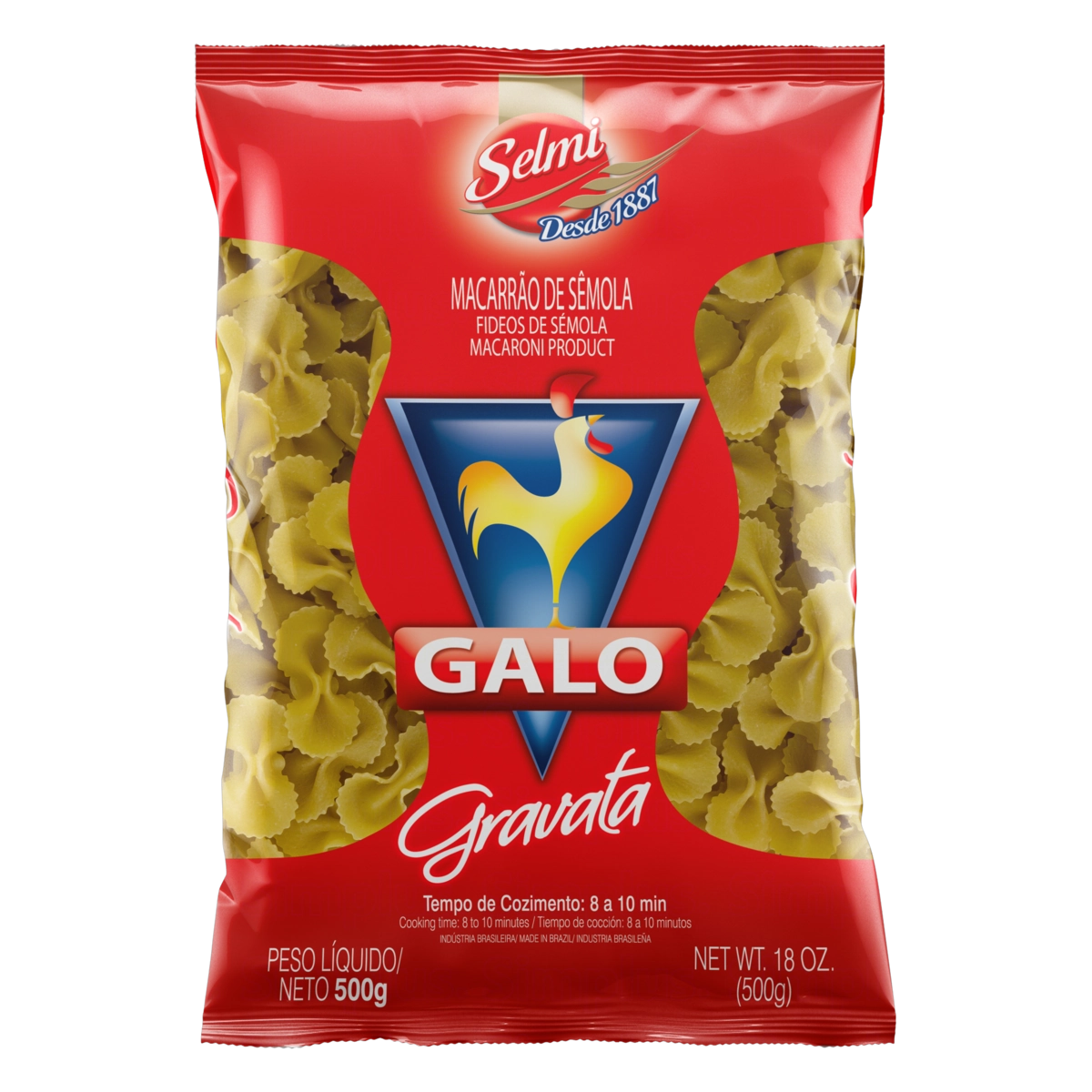 Macarrão De Sêmola Gravata Galo Pacote 500g