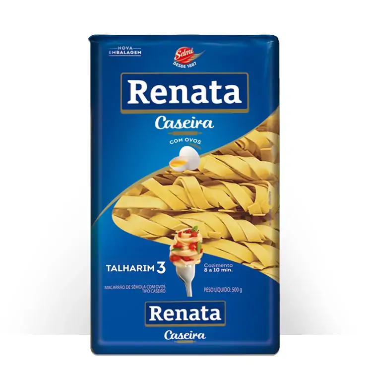 Macarrão De Sêmola Com Ovos Caseiro Talharim 3 Renata Pacote 500g