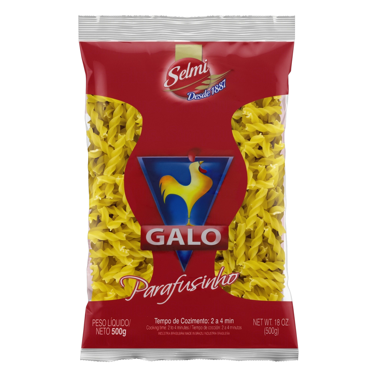 Macarrão De Sêmola Parafusinho Galo Pacote 500g
