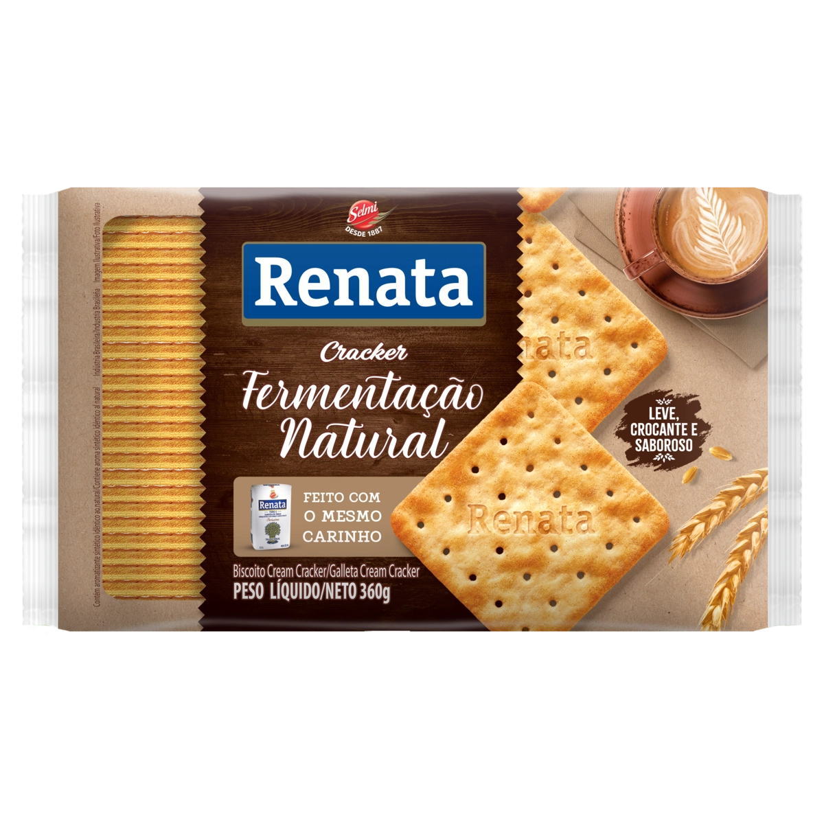 Biscoito Cream Cracker Renata Fermentação Natural Pacote 360g