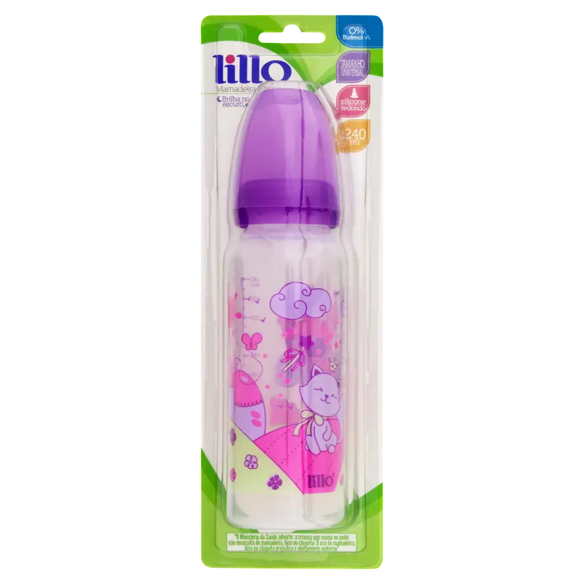 Mamadeira Lilás 240ml Lillo Tamanho Universal