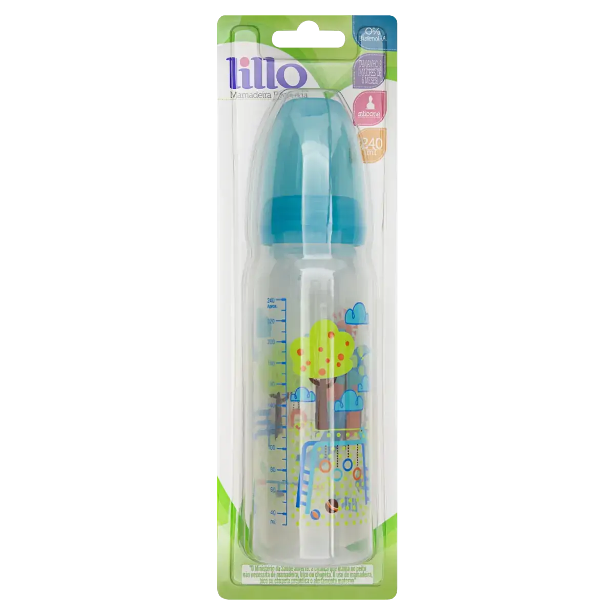 Mamadeira Azul Divertida 240ml Lillo N 2