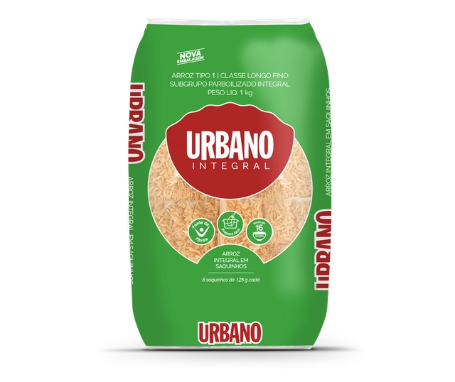 Arroz Urbano Integral Parboilizado Longo Fino Tipo 1 1kg