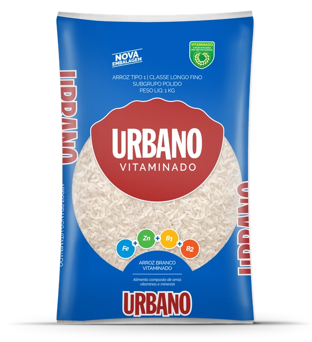 Arroz Urbano Vitaminado Beneficiado Branco Longo Fino Tipo 1 1kg
