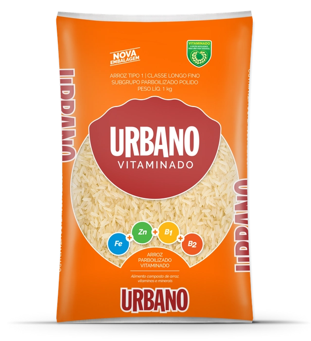 Arroz Parboilizado Tipo 1 Urbano Vitaminado Pacote 1kg