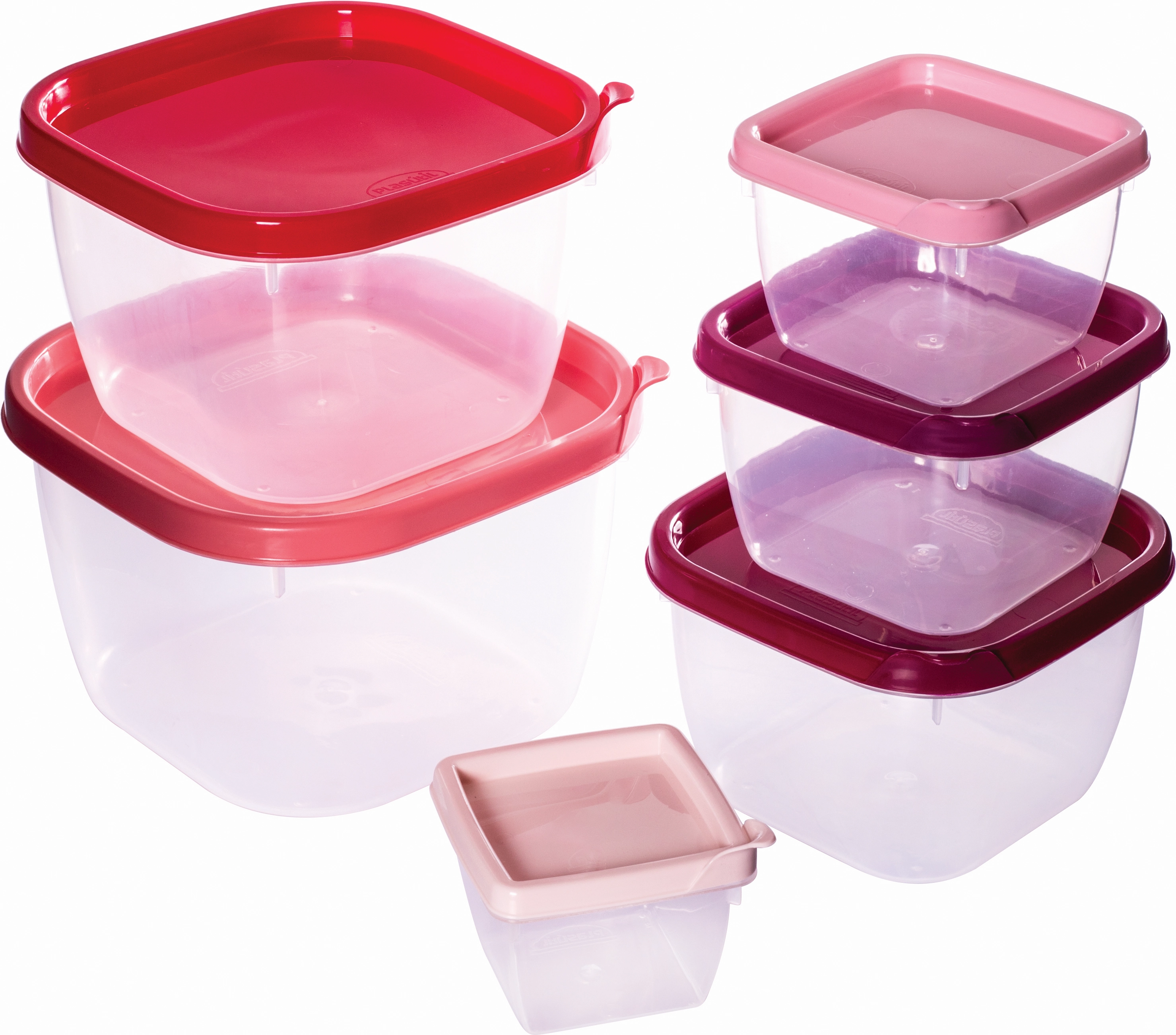 Conjunto Pote Plástico Quadrado Plasútil Conect 6 Unidades