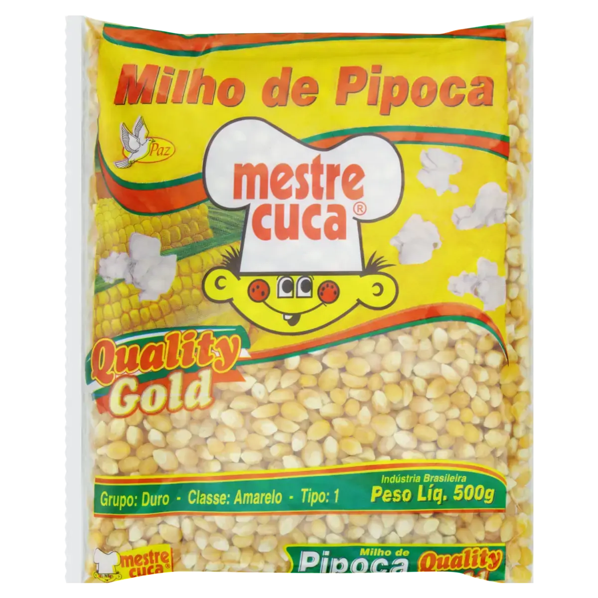 Milho Para Pipoca Tipo 1 Mestre Cuca Quality Gold Pacote 500g