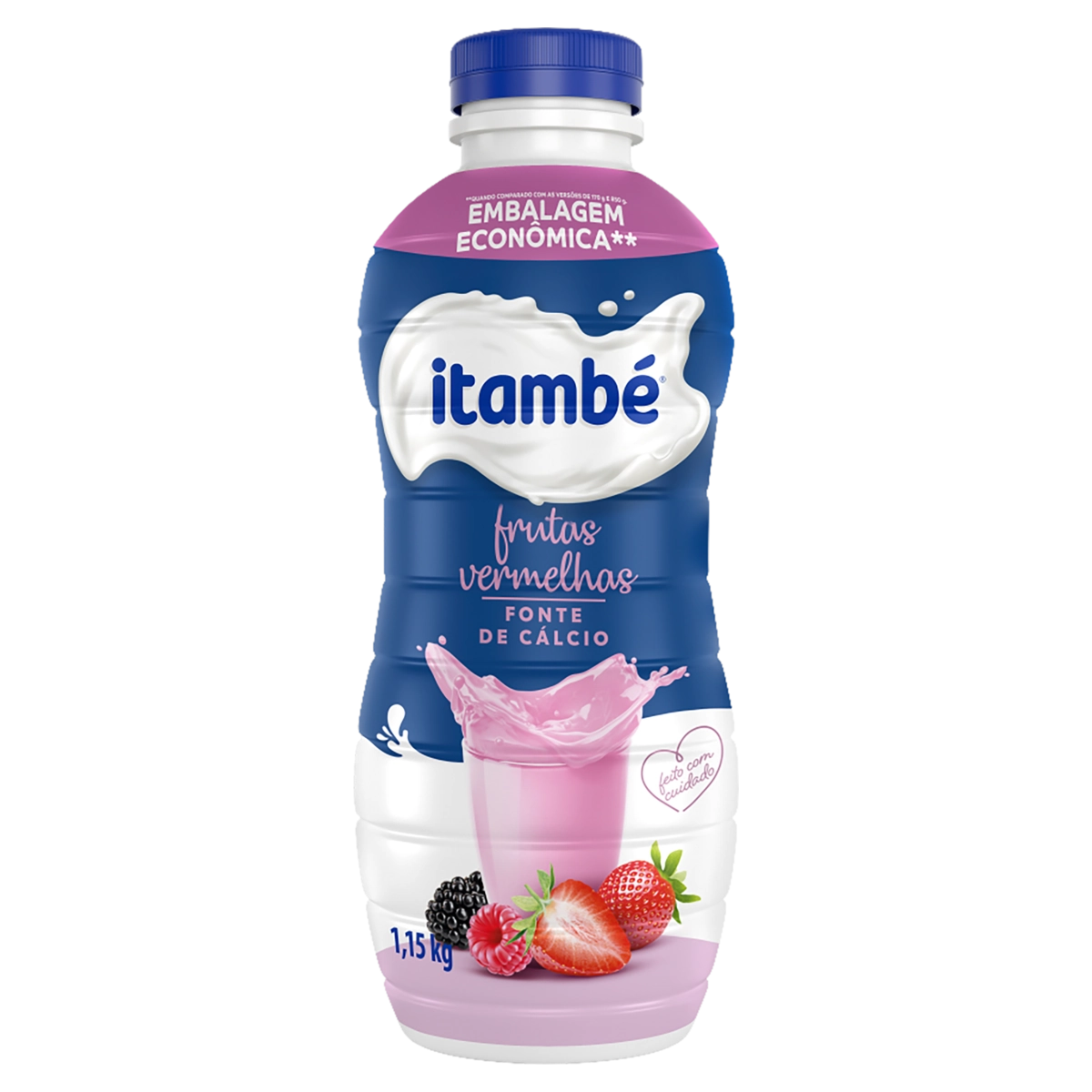 Iogurte Parcialmente Desnatado Frutas Vermelhas Itambé Garrafa 1,15kg Embalagem Econômica