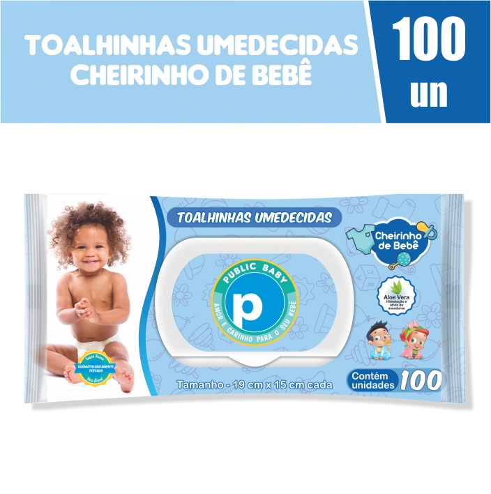 Toalha Umedecida Aloe Vera Lv100 Pg80 600g Public