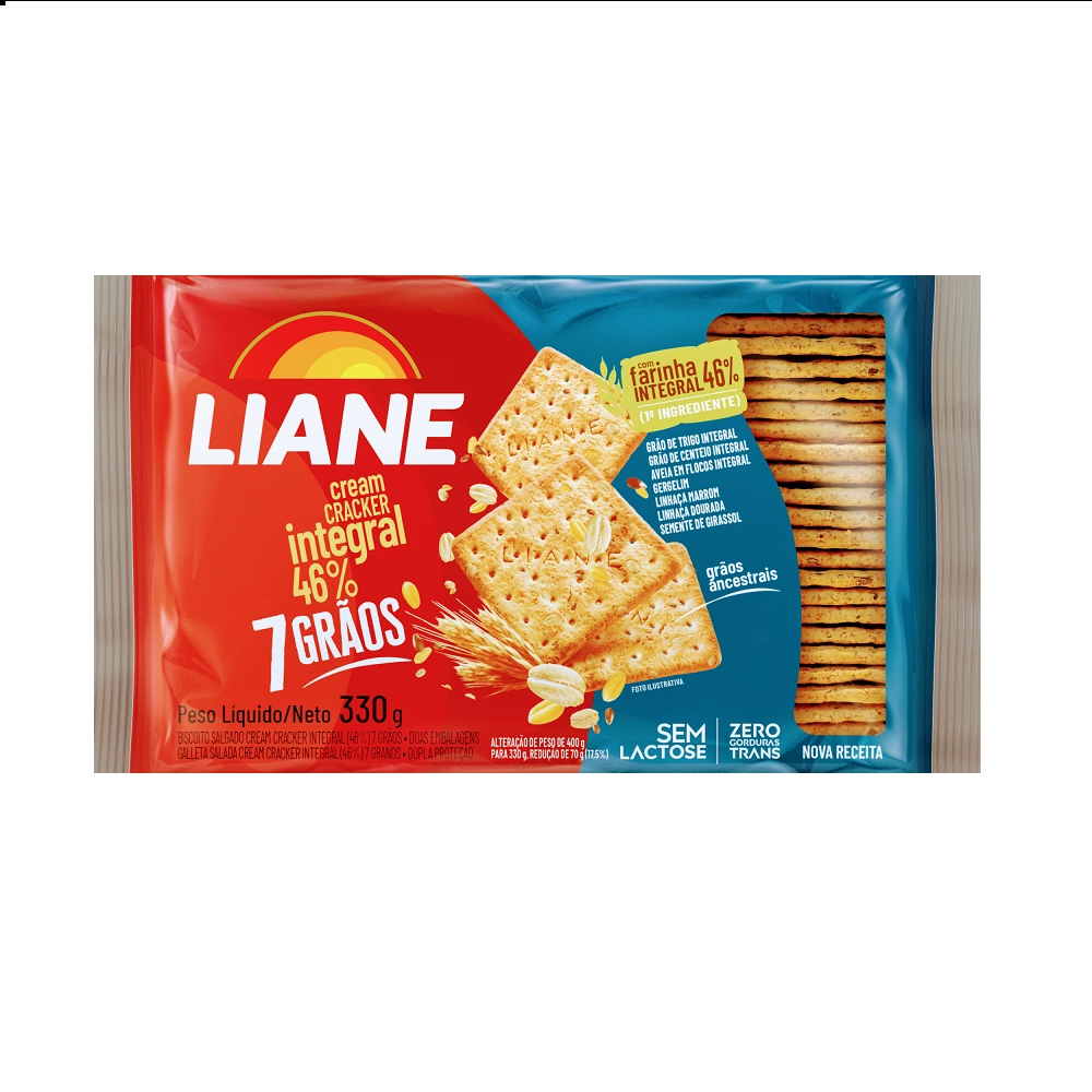 Bisc Cream Cracker Liane 7 Graos S/lactose 330g