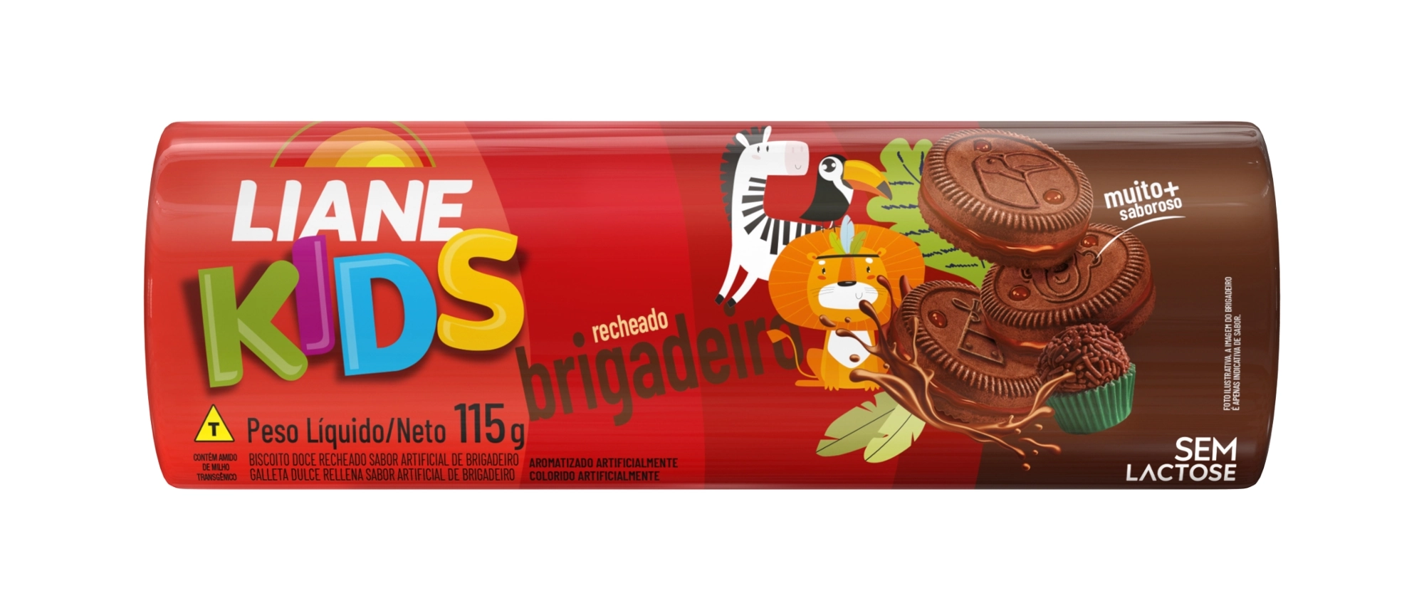 Bisc Rech Liane Kids Brigadeiro S/lactose 115g