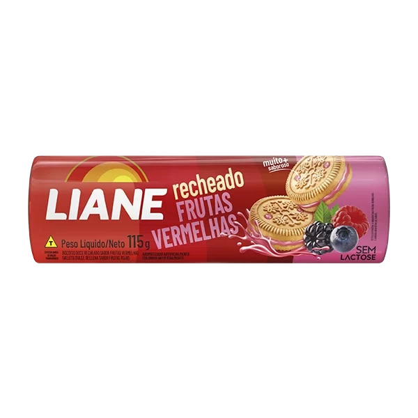 Bisc Rech Liane Frutas Vermelhas S/lactose 115g