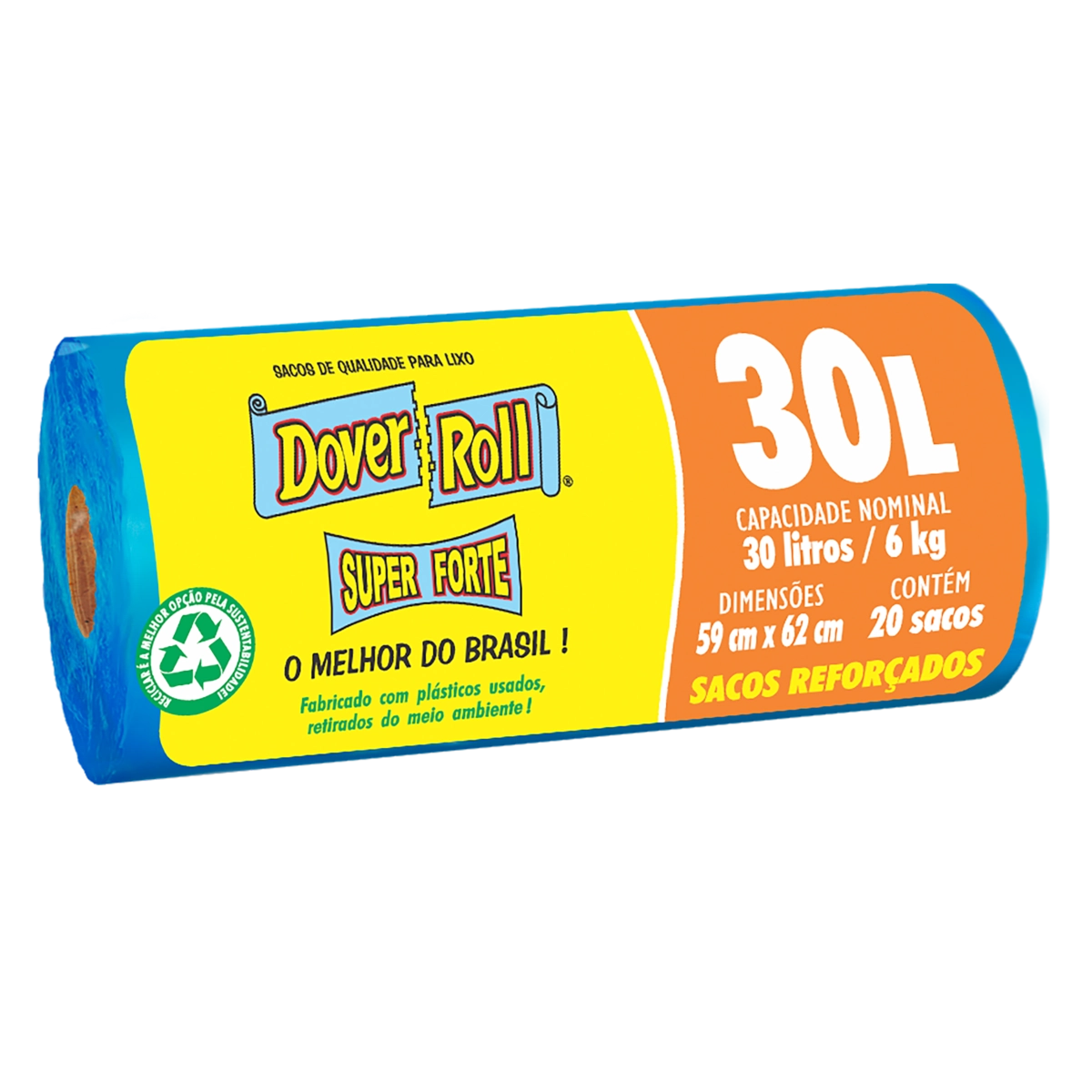 Saco Para Lixo 30l Dover Roll Super Forte 20 Unidades