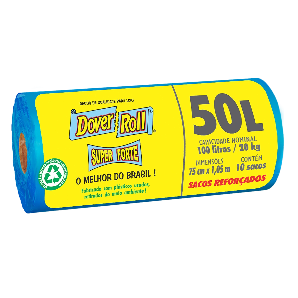 Saco Para Lixo Reforçado 50l Dover Roll Super Forte 20 Unidades