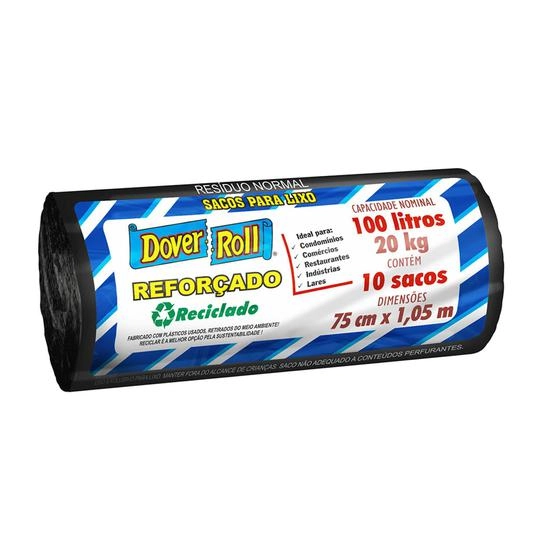 Saco Para Lixo Reforçado 100l Dover Roll 10 Unidades