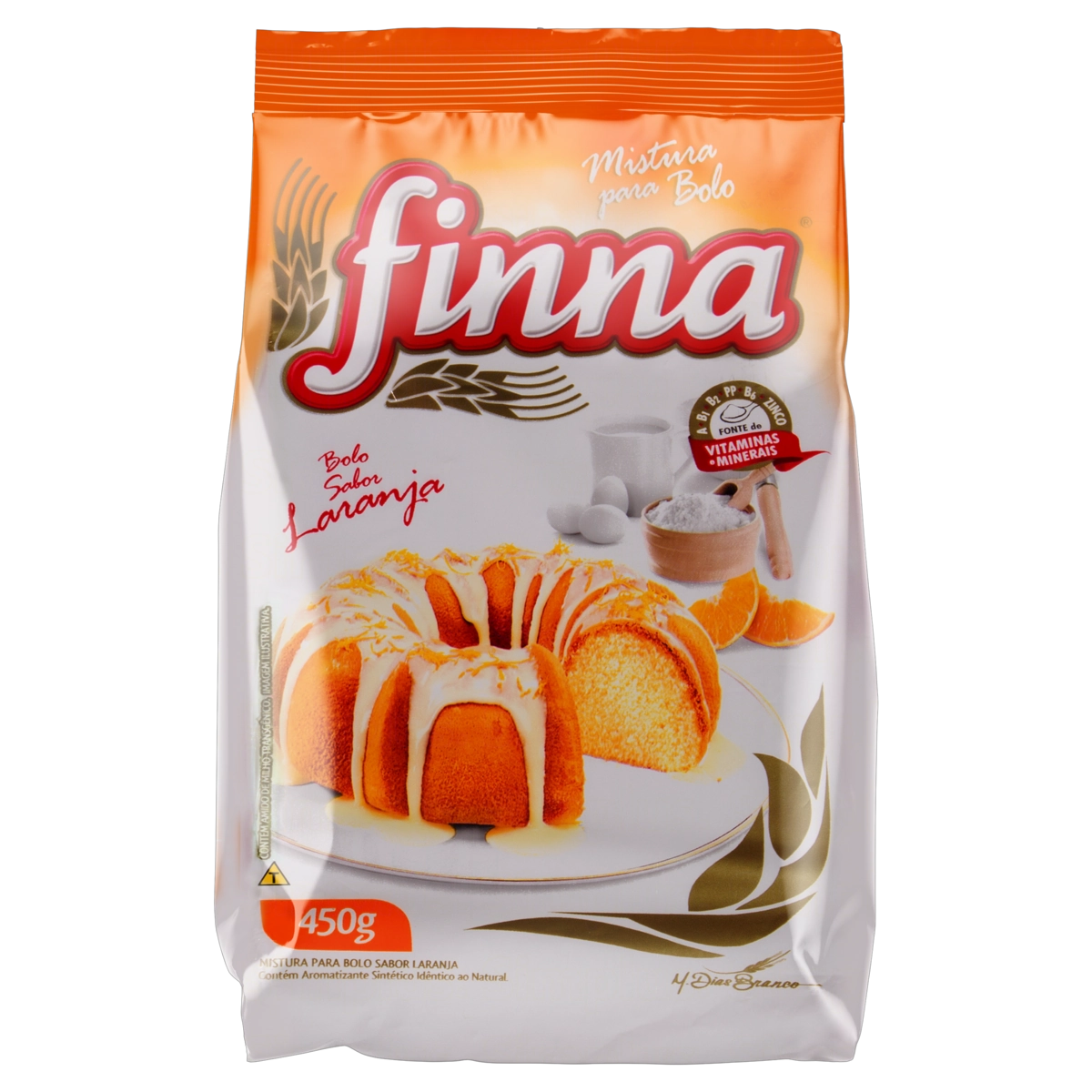 Mistura Para Bolo Laranja Finna Pacote 450g
